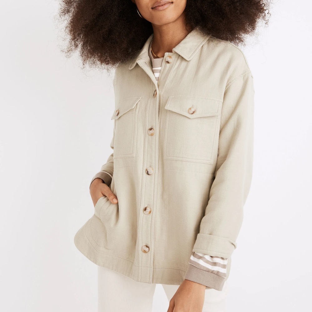 Madewell Waffleback Branner Shirt-Jacket in Sea Green